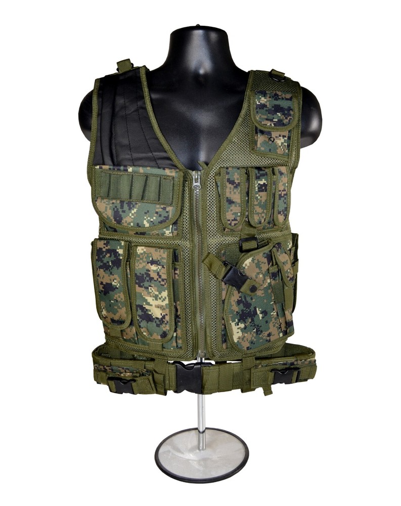 Tactical Multi Function Vest, Digital Green Camouflage