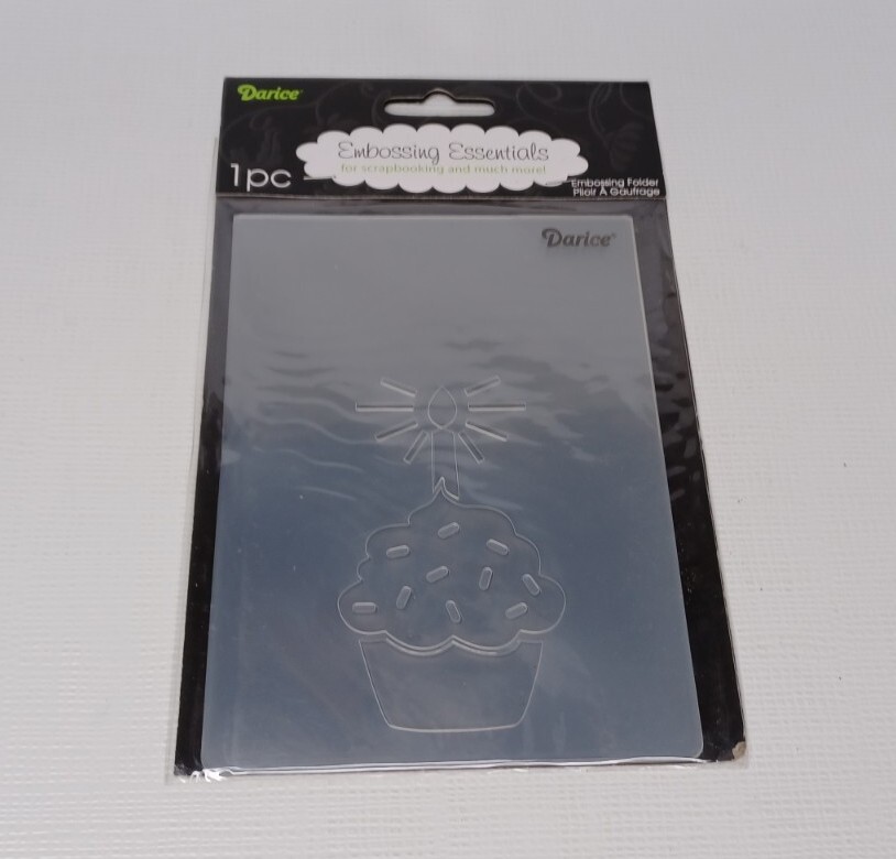 Darice Embossing Essentials Embossing Folder Cupcake With Candle