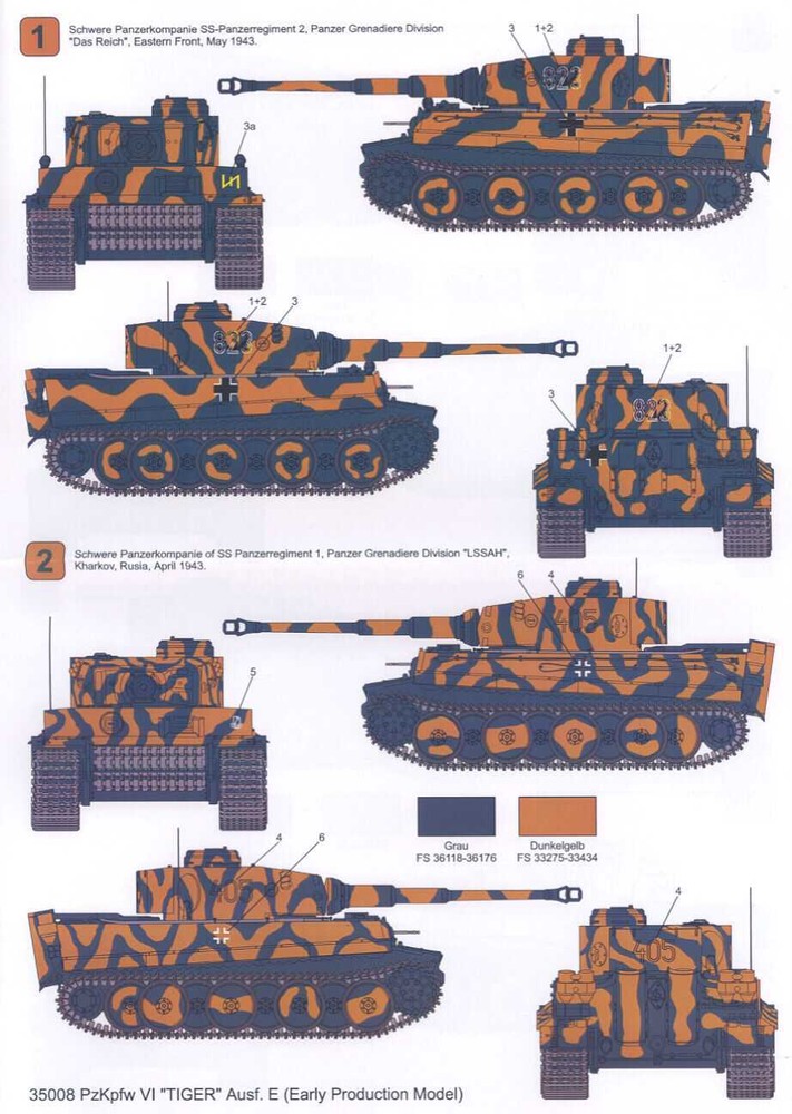 Techmod Decals 1/35 German PzKpfw VI TIGER E TANK EARLY MODEL