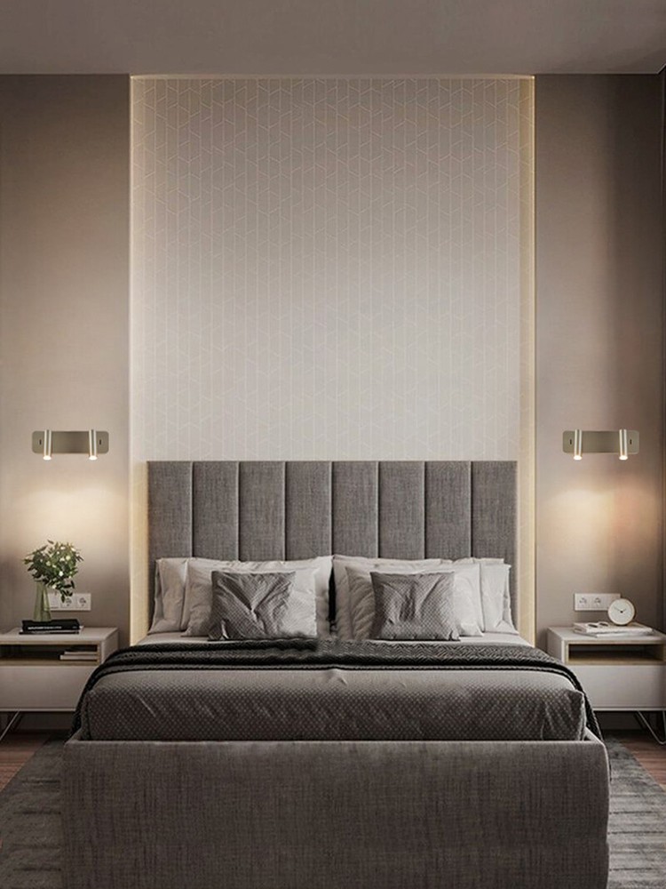 COB LED Reading Wall Lamp Dual Spotlight Adjustable Bedside Light Fixture Switch