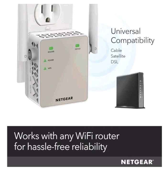 NETGEAR AC1200 WiFi Range Extender White . New SEALED