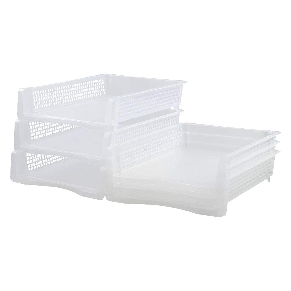 6 Packs Stackable A4 Paper Tray Clear Plastic Desk Letter Tray