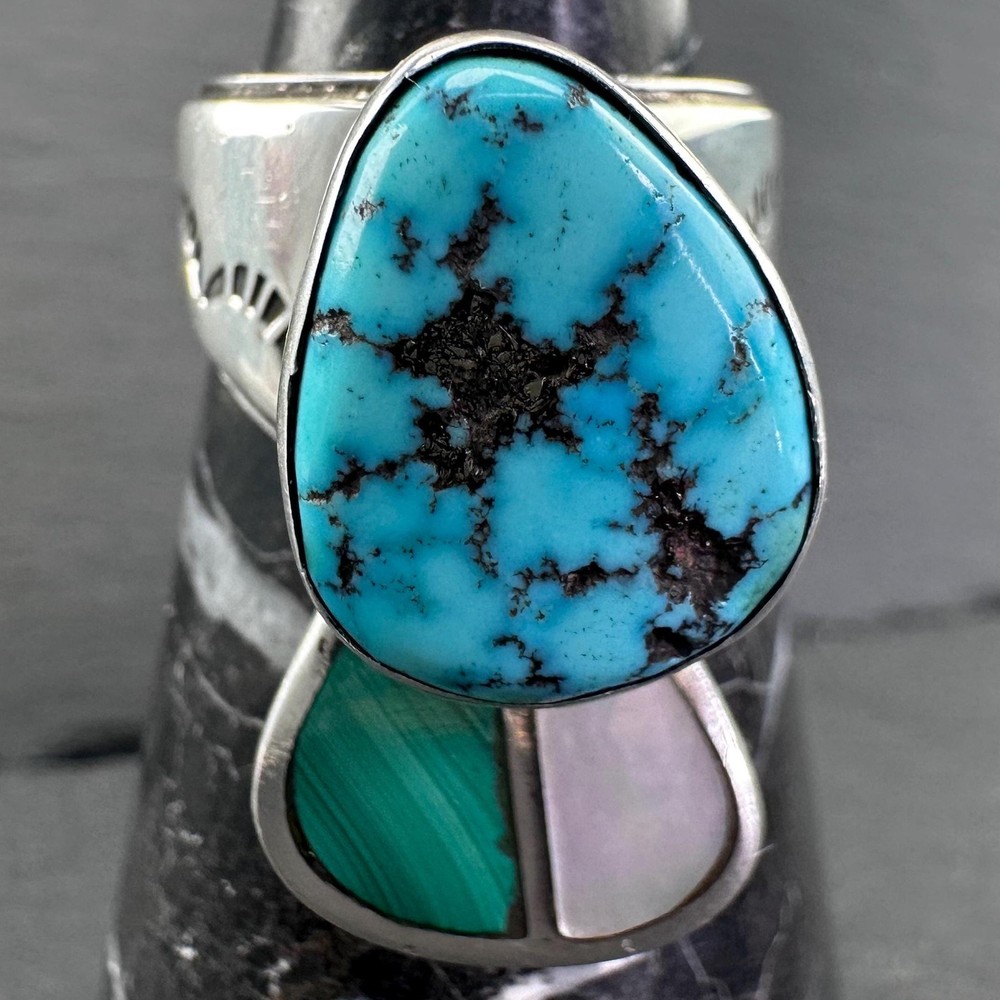 Hopi, Native American Sterling Silver Ring Size 8 1/2