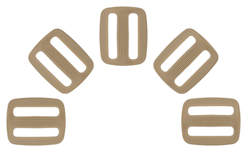 10 - 1 Inch Coyote Tan Plastic Triglide Slides