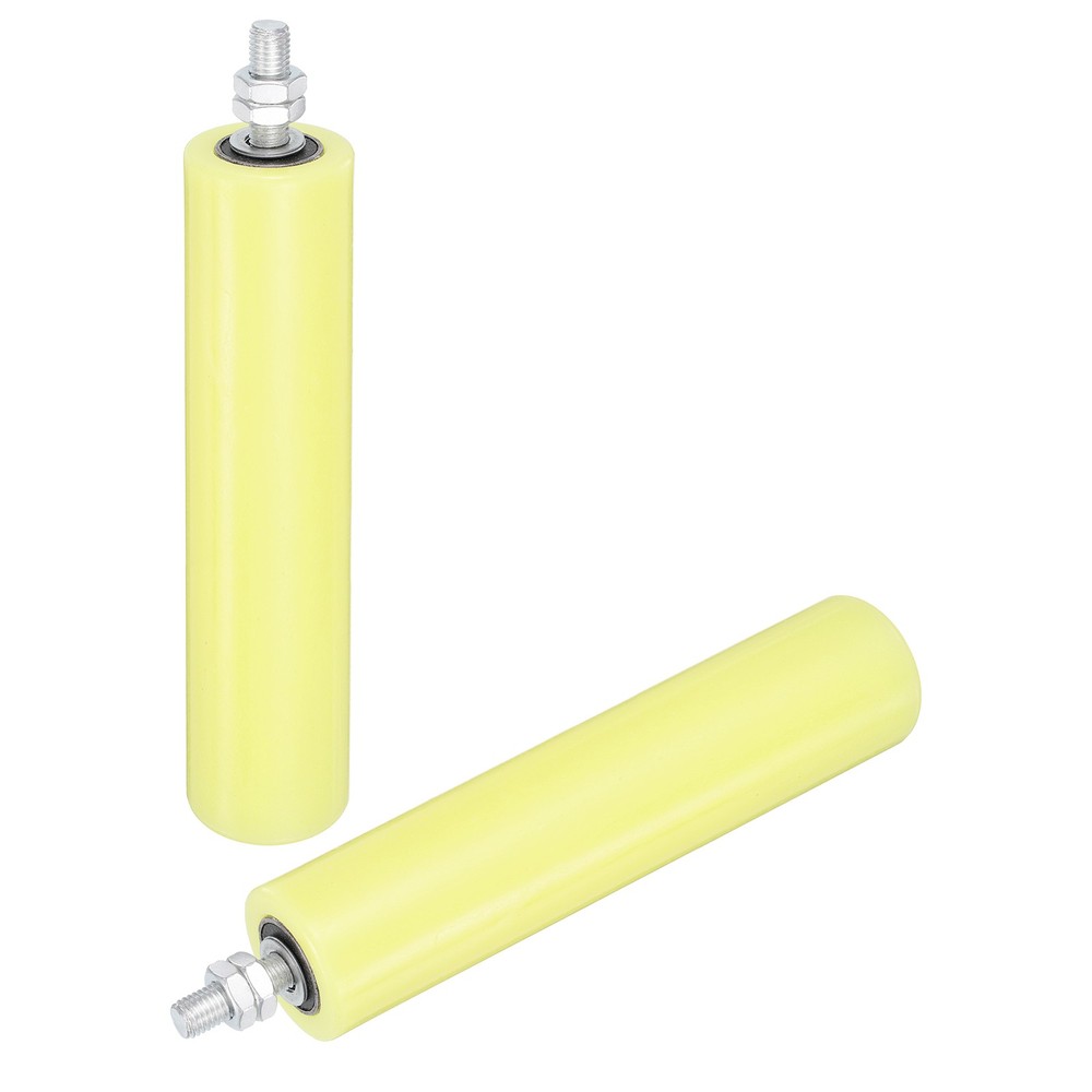 2Pcs Slide Gate Guide Roller 8" Nylon Sliding Gate Support Assembly, Yellow