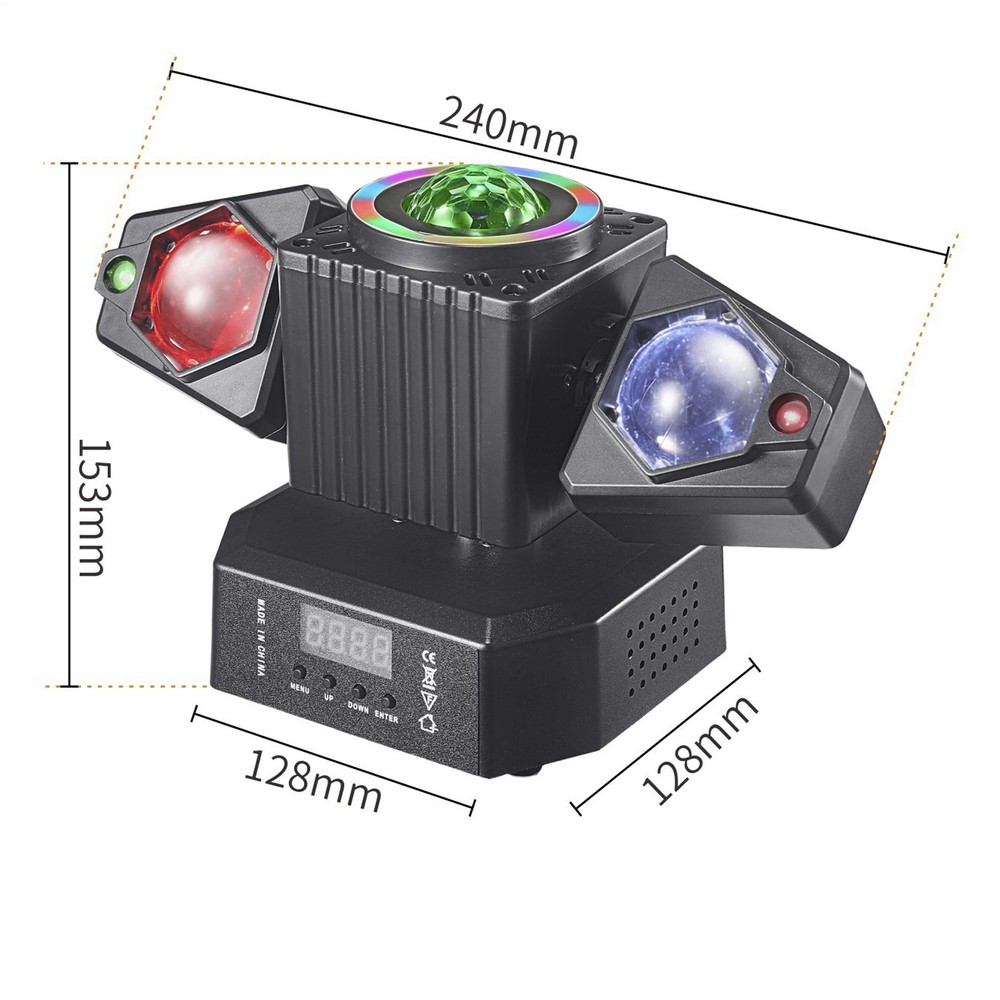 Moving Head Party Light Rotating Disco Ball Laser Beam Strobe Remote DMX