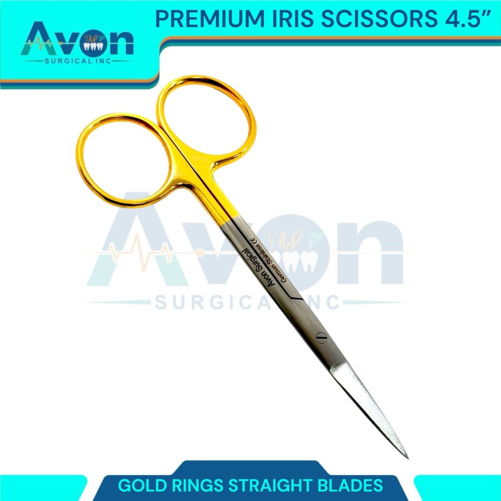 Premium Iris Scissors 4.5" w/ STR Sharp Points - Veterinary, Dental - Stainless