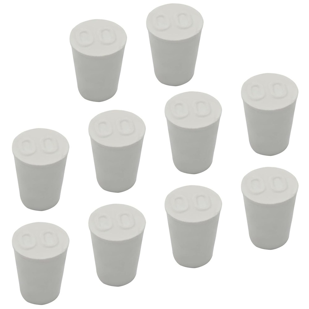 Solid Rubber Stoppers - 10 Assorted Sizes for Safe Laboratory Sealing