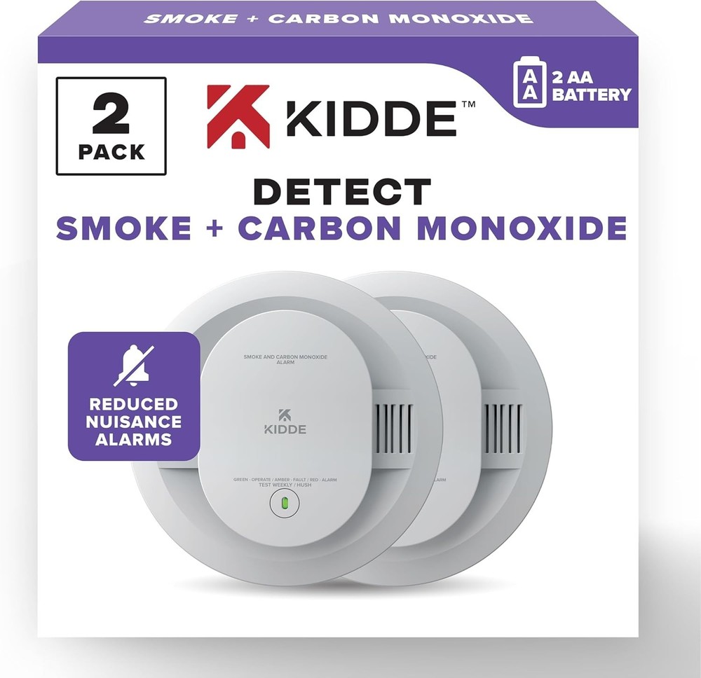 Kidde Smoke/Carbon Monoxide Detector, Battery Powered LED Warning Light Indicato