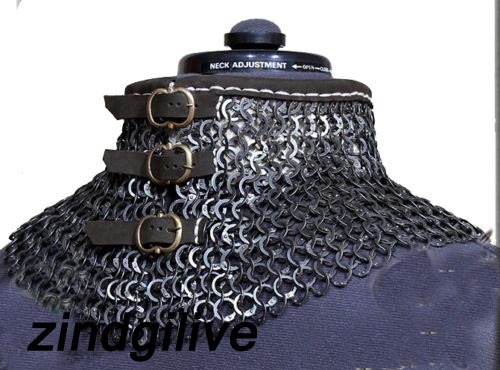 Chainmail Coller 10 mm MS Flat Riveted With washer in Solid Rings a1