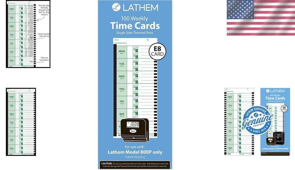 Durable Employee Time Card Pack, 100 Count for Accurate Payroll Processing