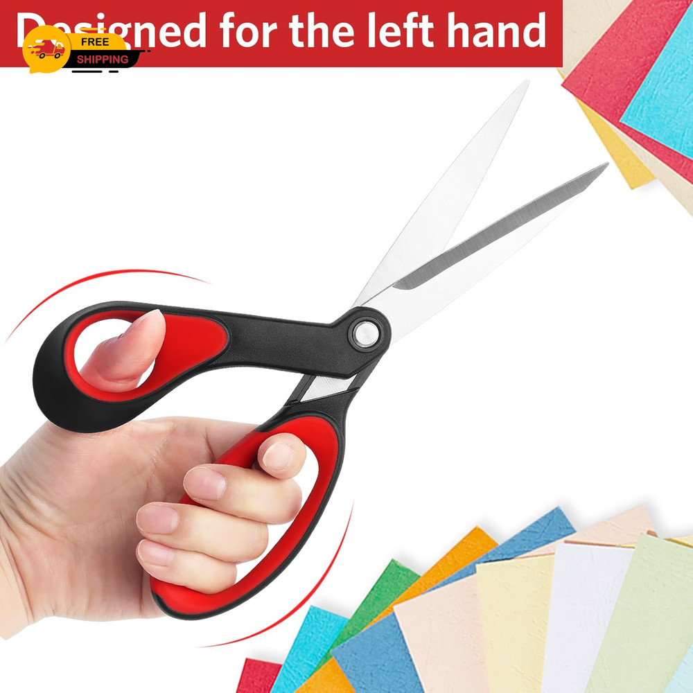 True Left Handed Sewing Scissors, Heavy Duty Multi-Purpose Tailor Scissors, Stai