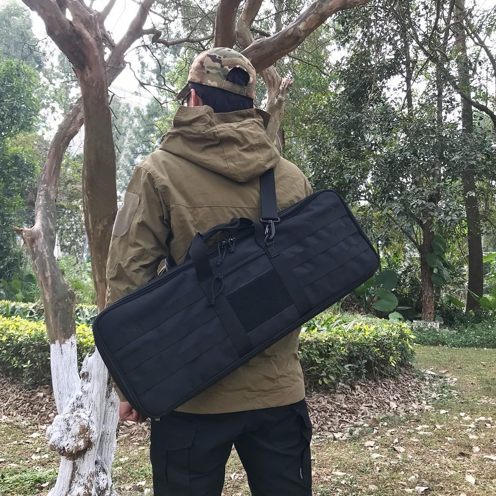 Tactical Bow Case MOLLE Recurve Takedown Bow Case Fully Padded Case (Black)