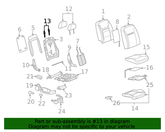Genuine GM Ebony Front Seat Head Restraint Guide 19122559