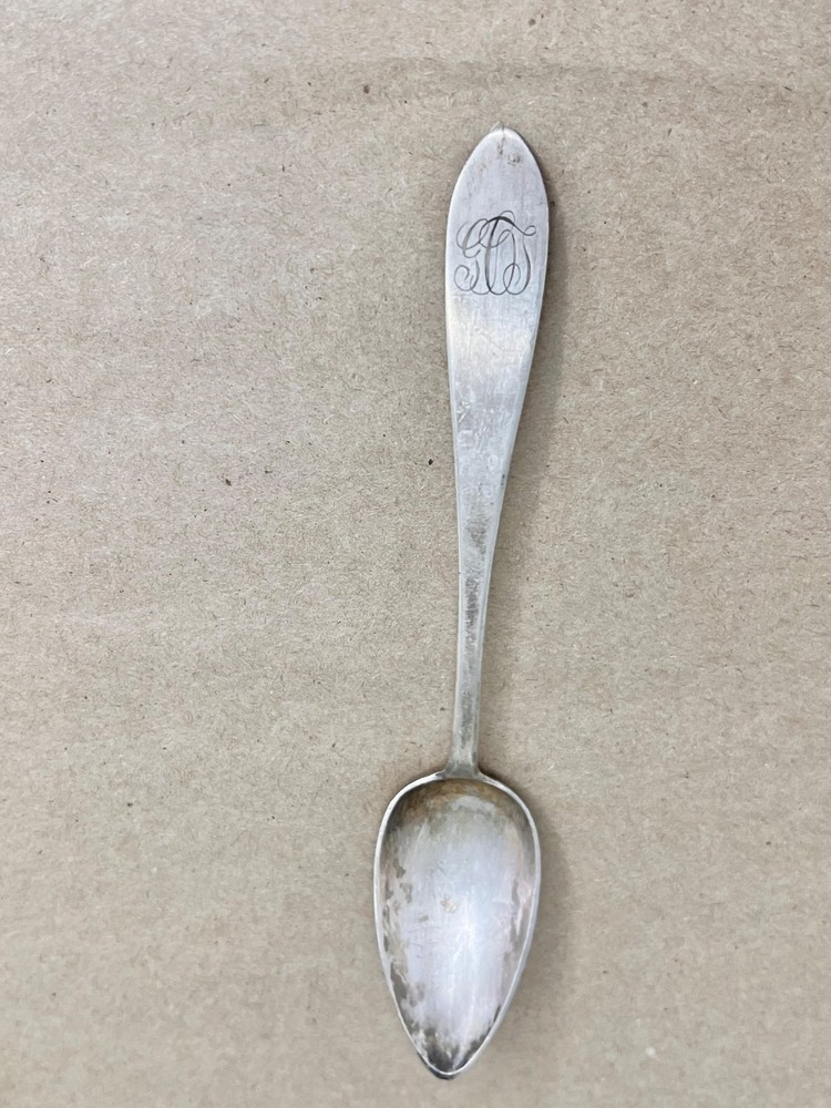 Antique German Solid Silver Spoon C.P. Deschmann 12 Lot .750 Silver 12g Monogram