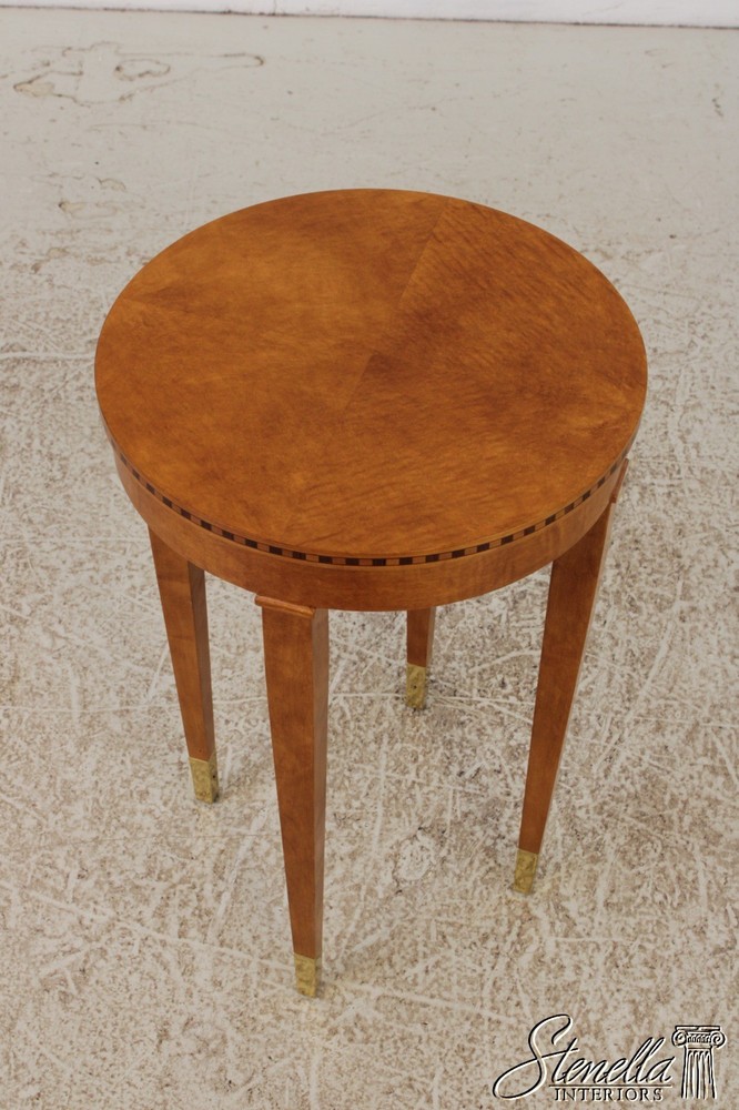 L72458: HICKORY WHITE Round Maple Neoclassical End Table