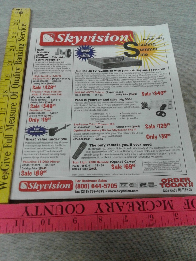 Skyvision Catalog August 2001 Electronics Cameras