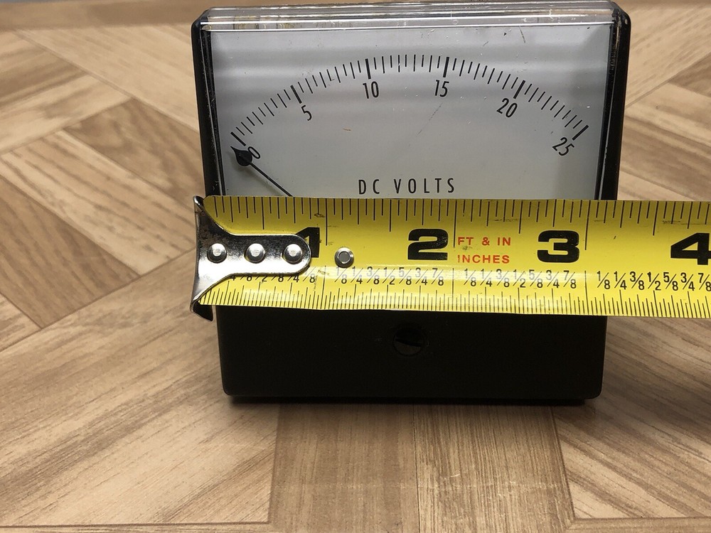 Simpson Wide-Vue 3” X 3” 0-25 Amperes DC, Panel Meter, Model