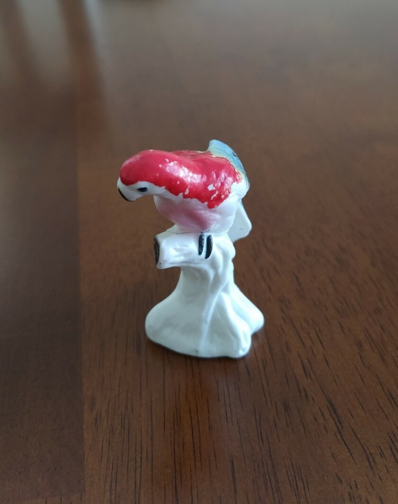 Vintage Bone China Parrot on Perch Ceramic Figurine Bird