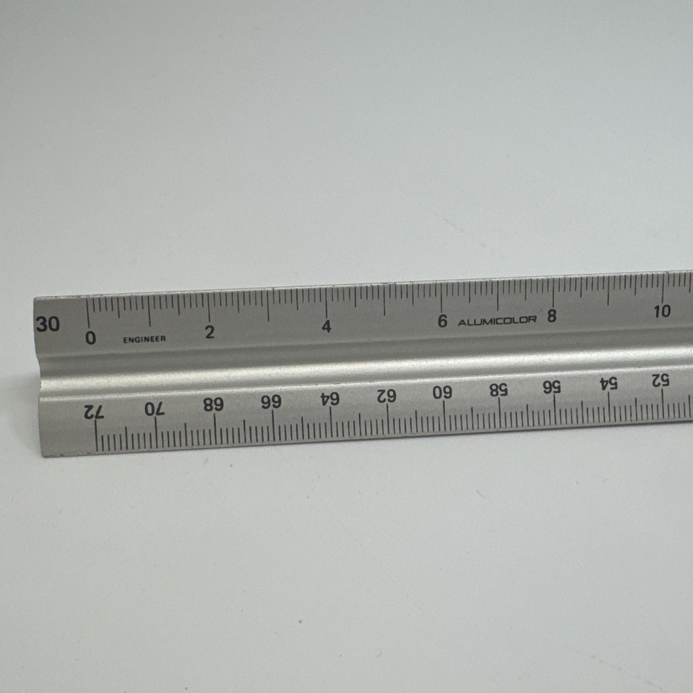 Alumicolor 12" Engineer Solid Drafting Scale Code 123 - EXC COND