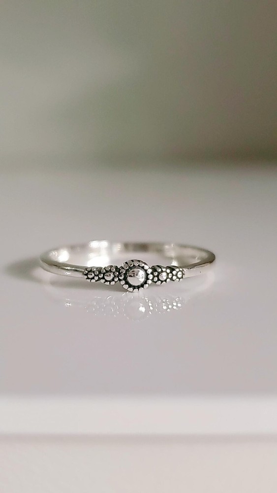 Dainty Thin Bali Sterling Silver Ring - Thin Band Minimalist Stackable Ring