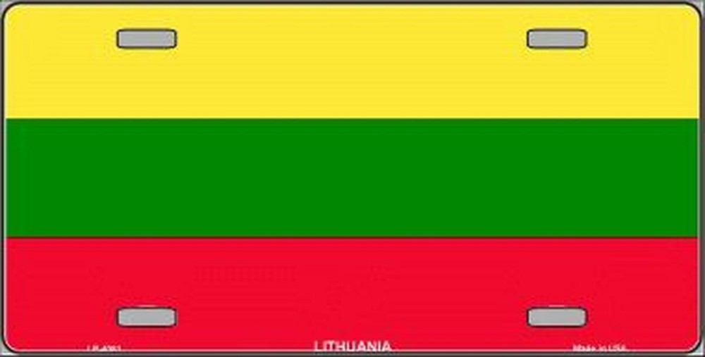 Lithuania Flag Metal Novelty License Plate Auto Tag