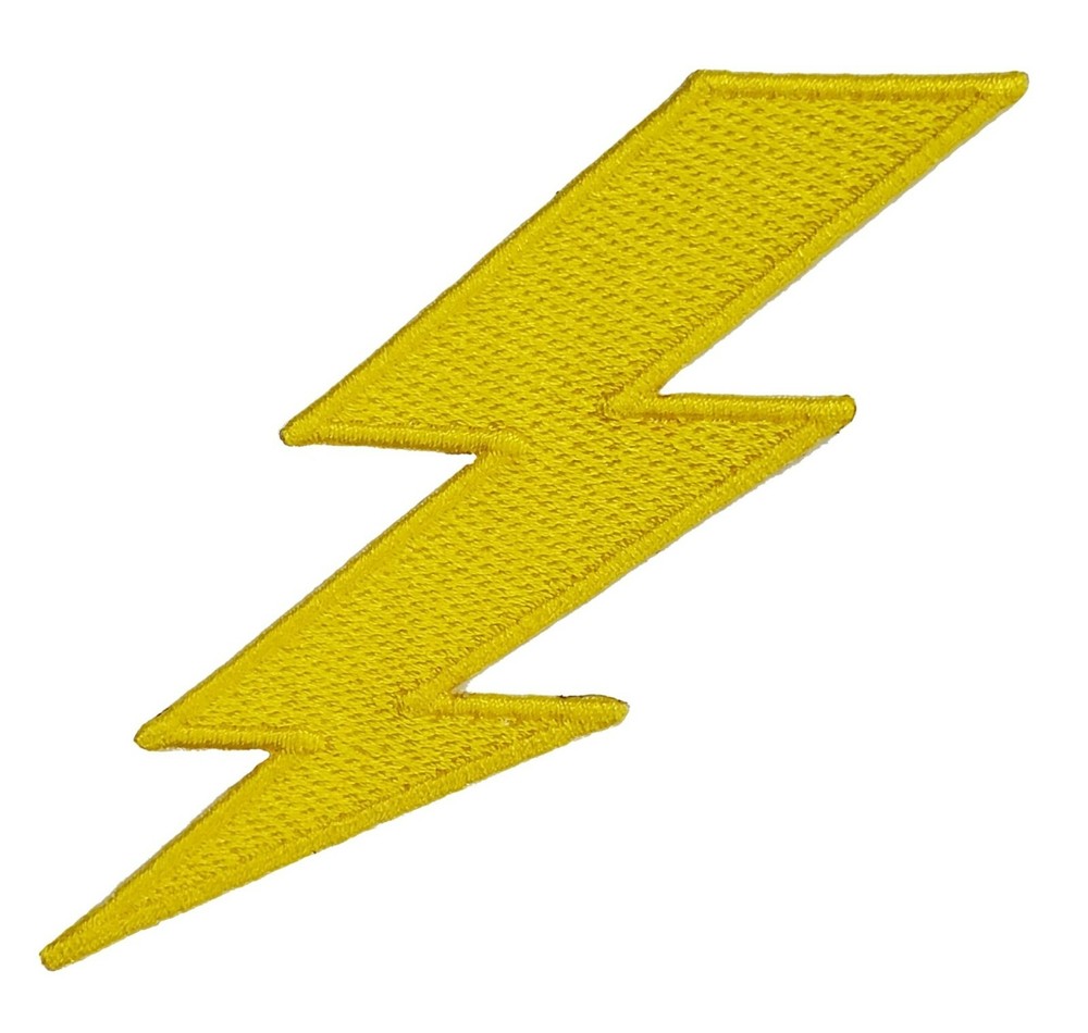 Lightning Bolt Iron On Patch Thunder Storm Electricity