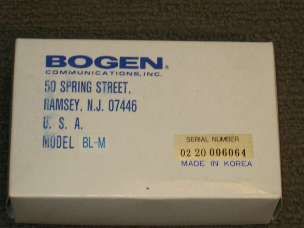 Bogen Communications BLM, D-Series Line Input with Muting