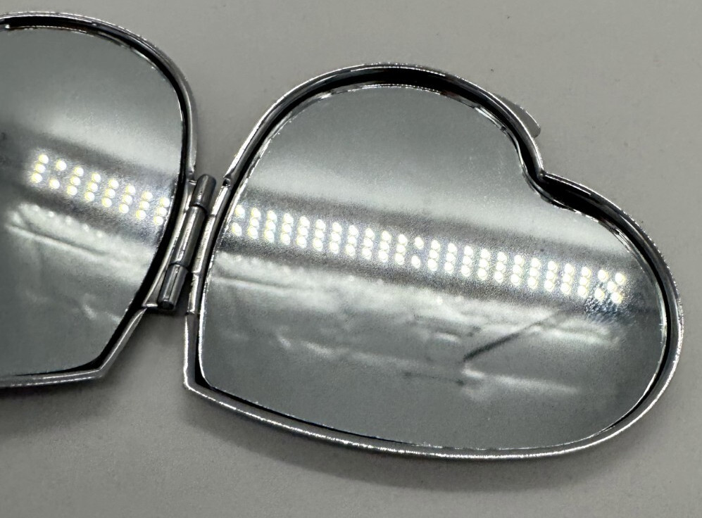 Heart Shaped Pocket Sized Folding Mirror with Egypt Design Mini Mirror