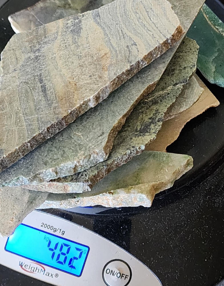 Lapidary Slabs Mixed Green Suite 482 grams