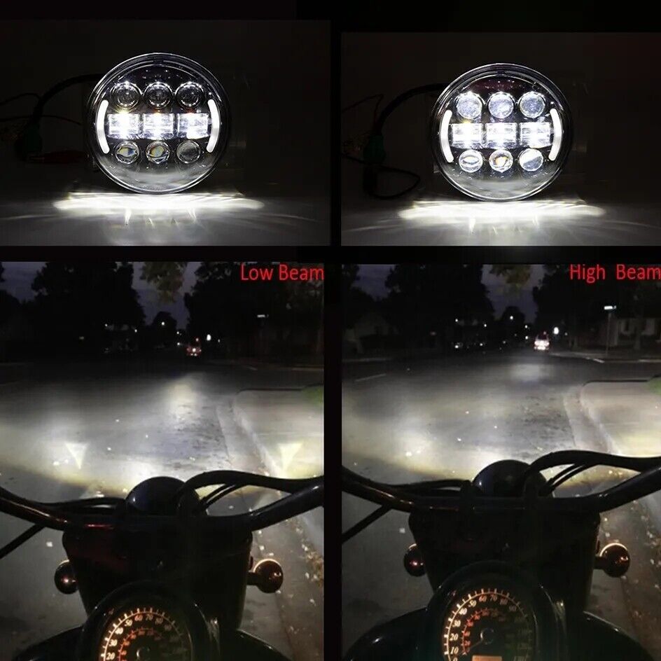 For Harley Softail Deuce 2000-2007 5-3/4"LED Headlight Hi Low Beam Projector