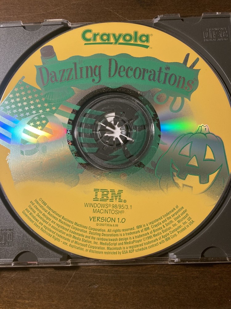 Crayola / DAZZLING DECORATIONS / CD-ROM / PC & MAC / Vintage Computer Software