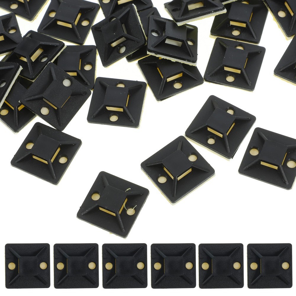 100 Pcs Self Adhesive Wire Organizer Zip Tie Mount Cable Fixing Clip
