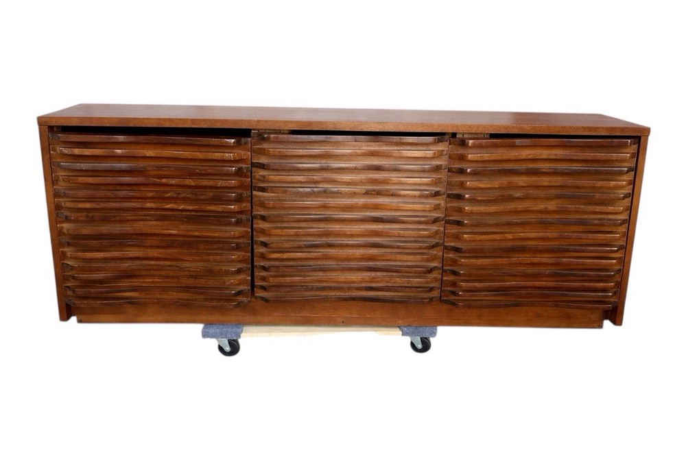 Sideboard Buffet Cabinet with Storage,Modern Wave Credenza Accent Cabinet