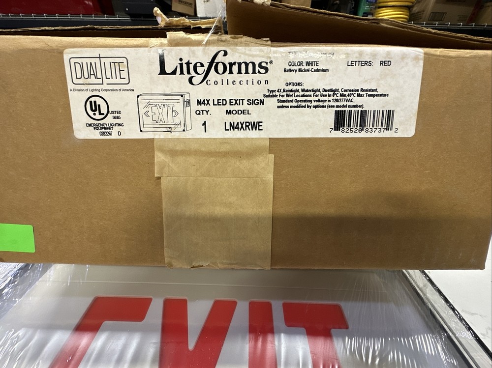 NEW Hubbell LN4XRWE Dual-Lite Exit Lighting; Type 4X, Raintight Dusttight