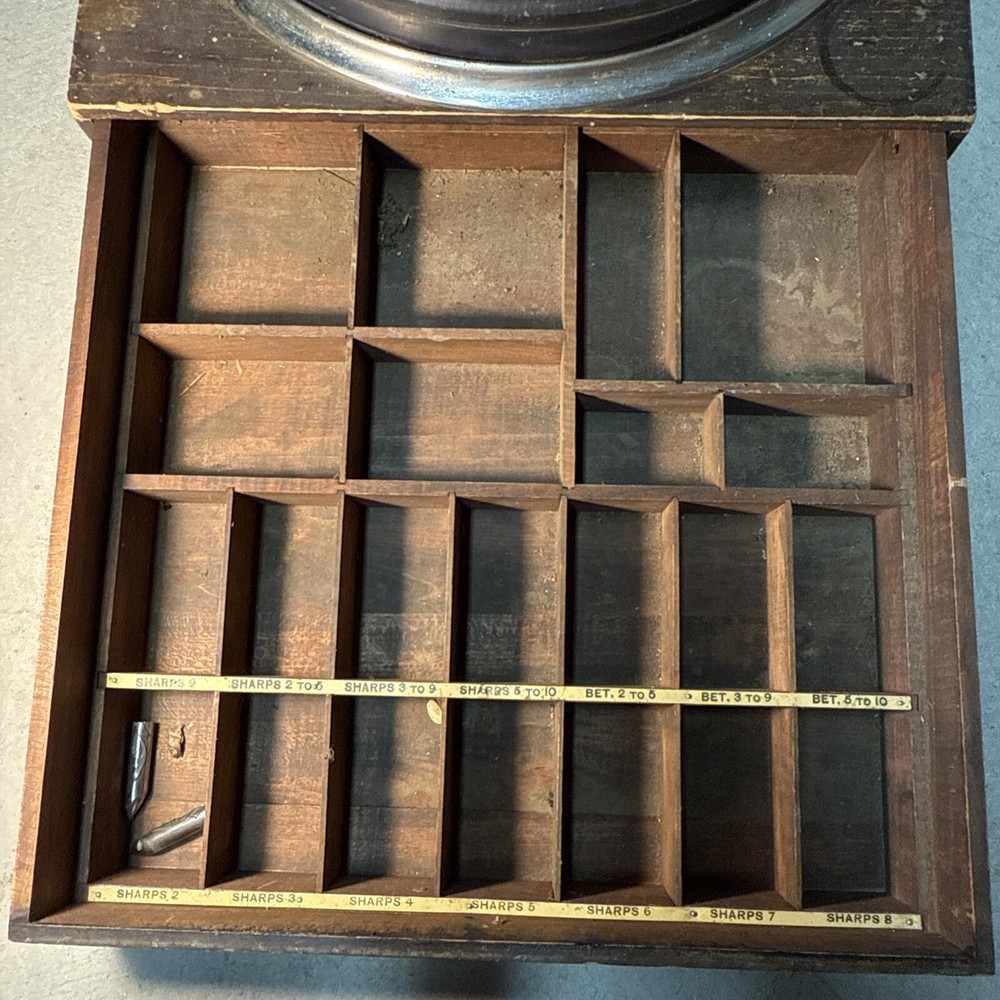 Boye Needle Display Cabinet with Wood Case