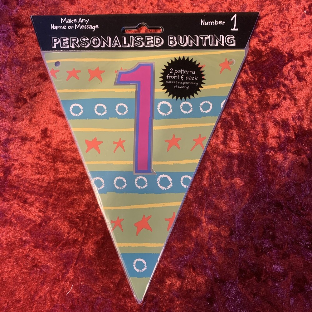 Make Any Message Or Name Personalised Bunting Multicoloured  Number 1