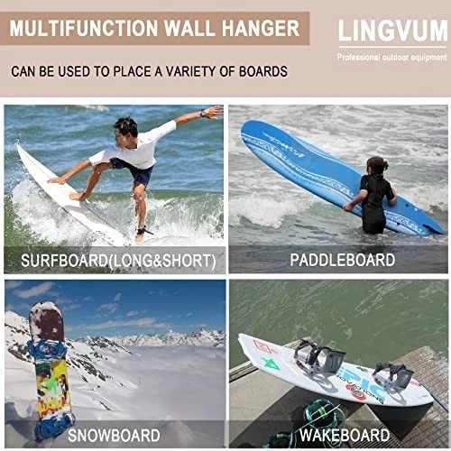 Surfboard Wall Mount Racks Sturdy Surf Board Wall Hangers Suitable for