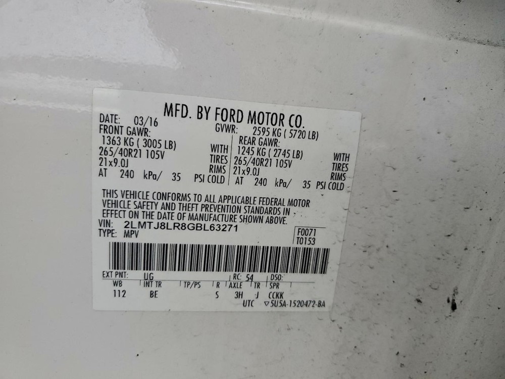 CONTROL PANEL OEM 2016 LINCOLN MKX 1YR WRNTY
