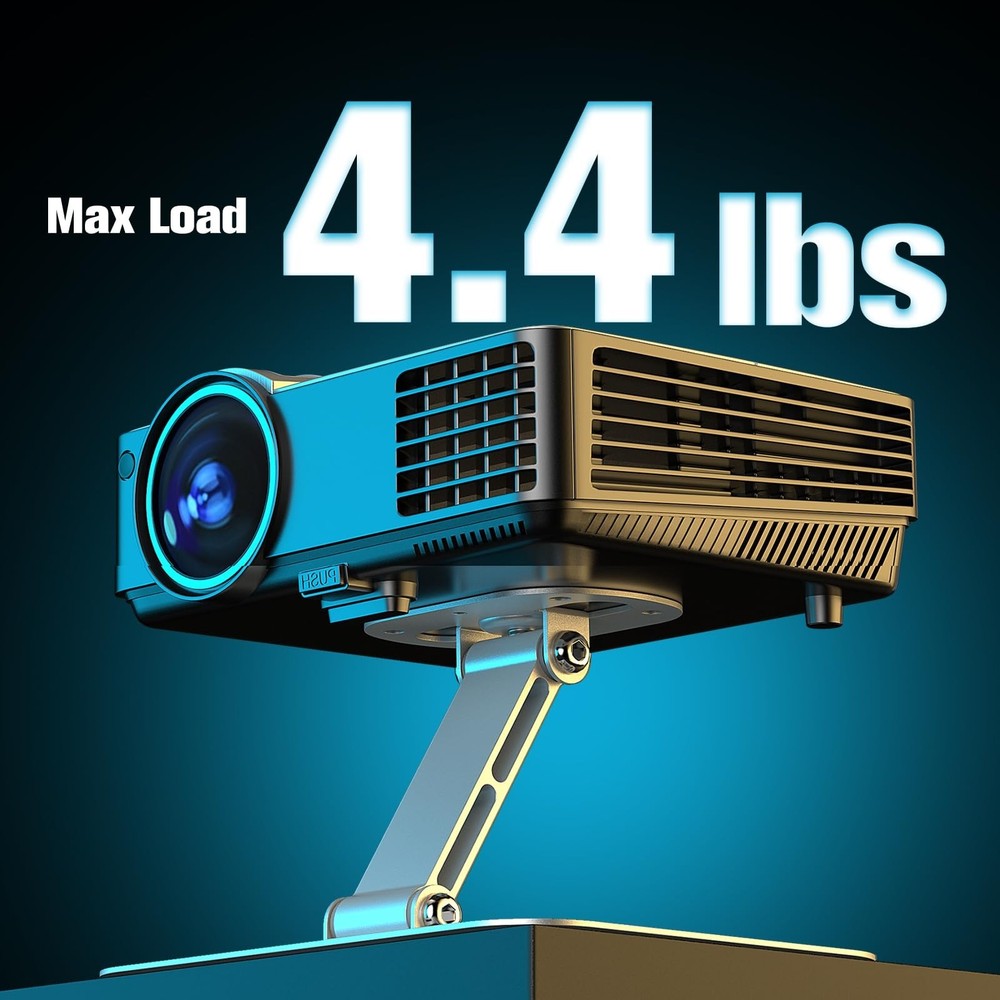 Adjustable Projector Stand with 1/4" Screw, Silver Ceiling Mount for Home Off...