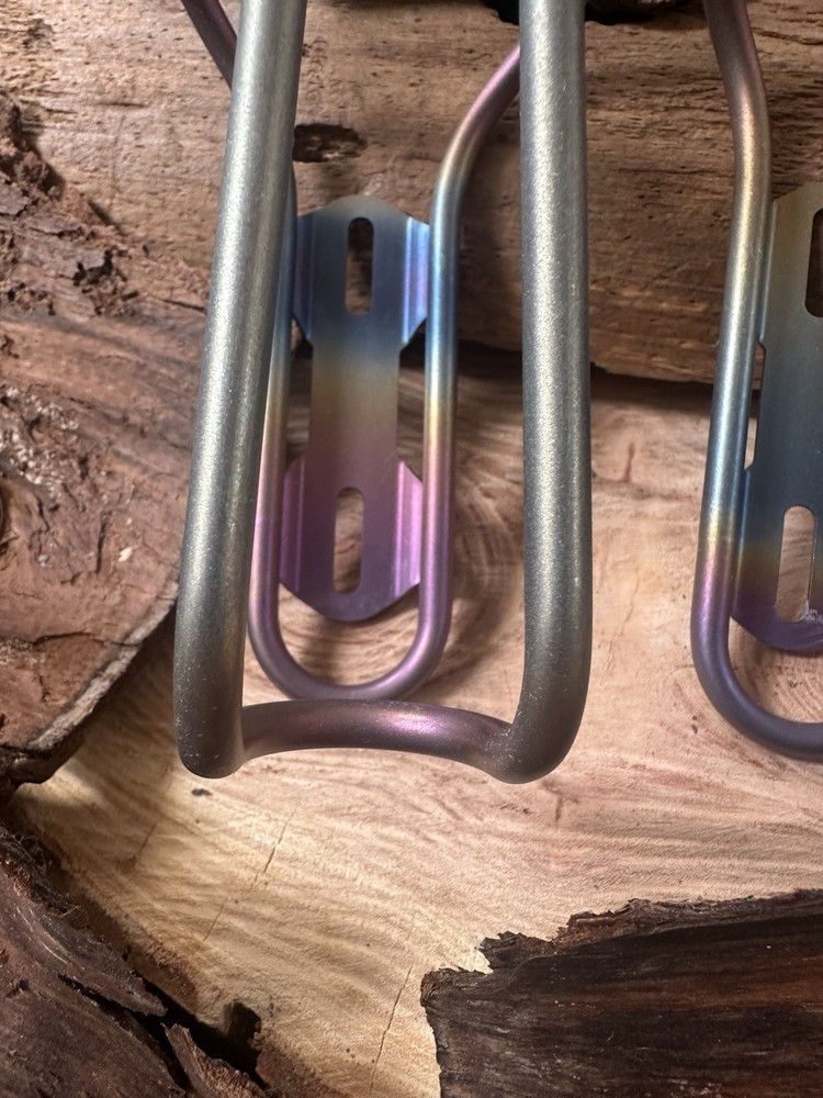 Titanium: Water Bottle Cage Set~Custom Anodized By Ti. Casso~New !!