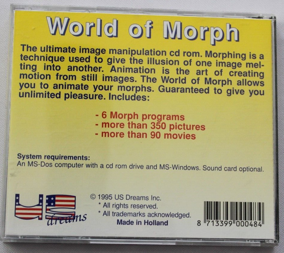 WORLD OF MORPH PC CD-ROM MS DOS WINDOWS [USED]