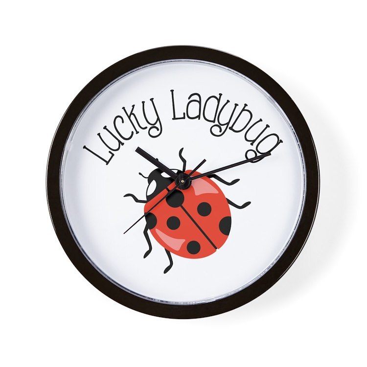 CafePress Lucky Ladybug 10" Wall Clock (1267224550)