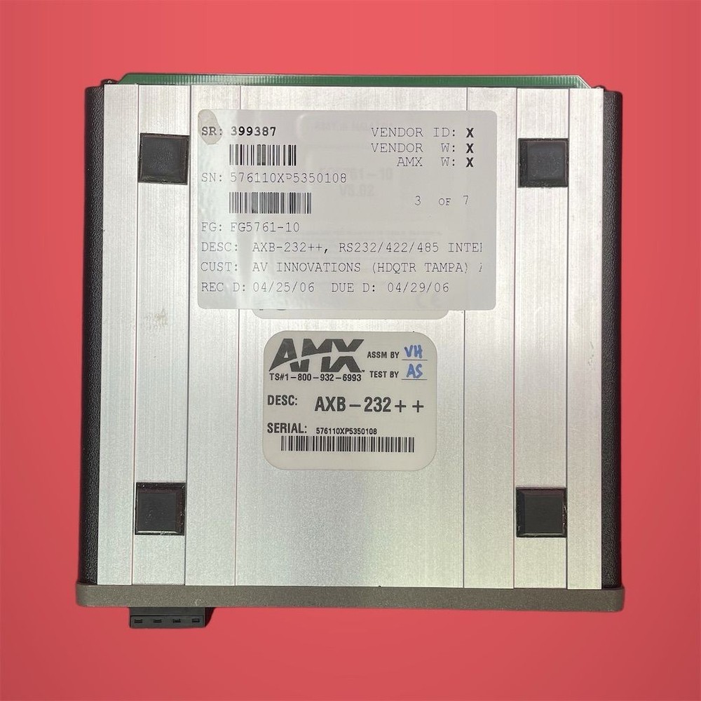 AMX AXB-232++ RS-232/422/485 Interface Controller TV Converter No Front Panel