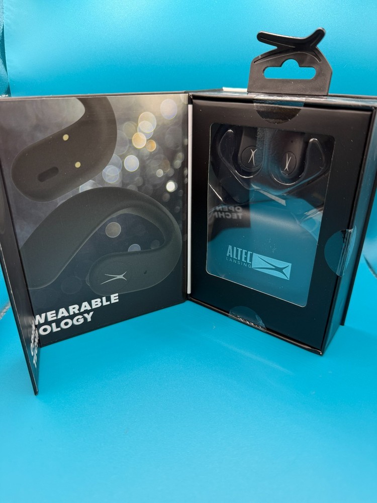 ALTEC Lansing Sport Active Open Earbuds - Sweat Proof - Black - New