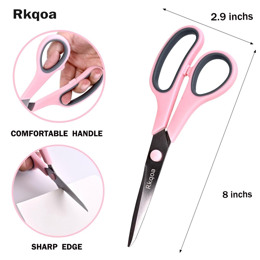 Black Scissors Bulk 8 Inch All Purpose Scissors Pack Sharp Shears Office