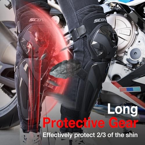 Motorcycle Knee and Shin Guards – Adjustable Protective Knee Pads for
