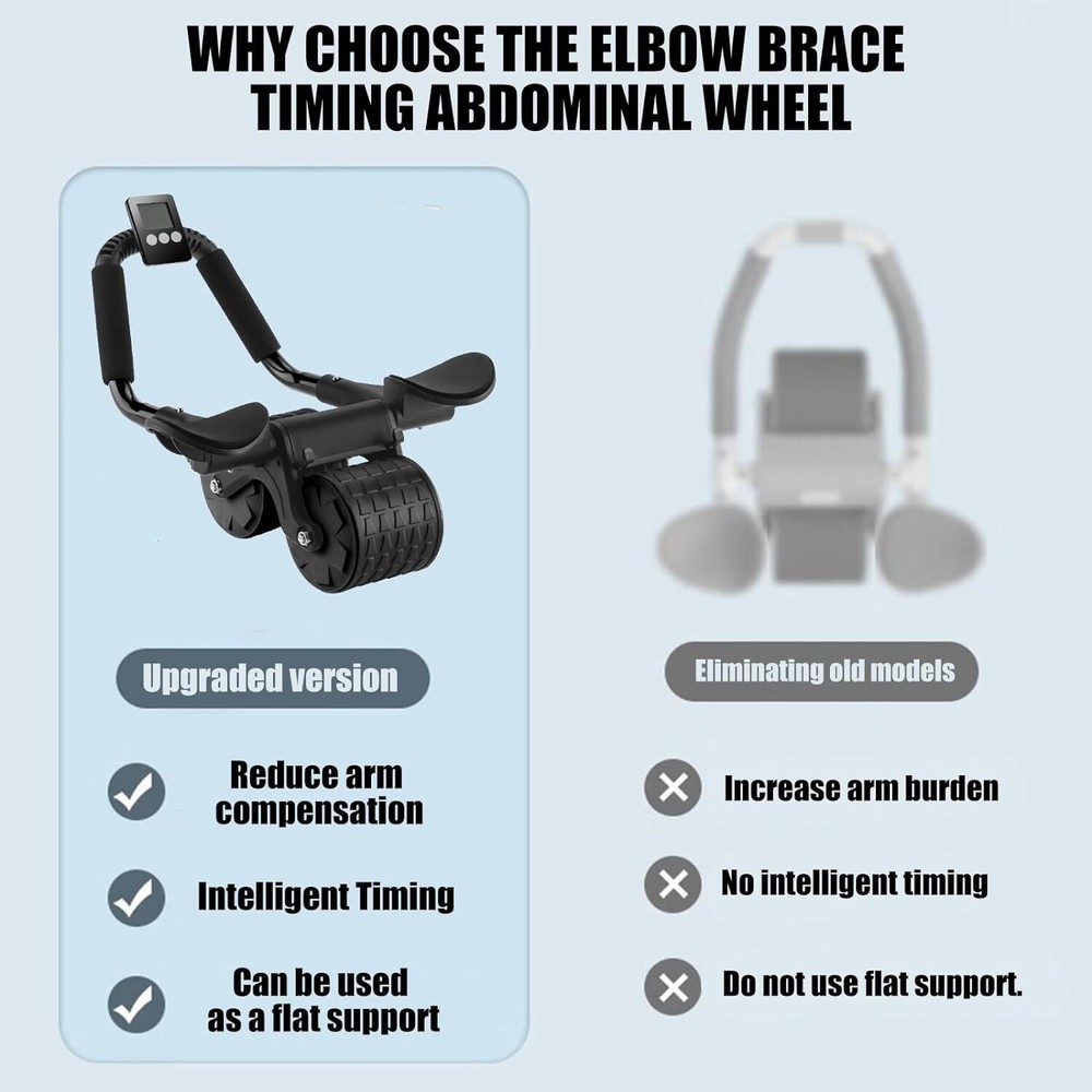 Uota Elbow Support Automatic Rebound Abdominal Wheel，Ab Roller for Black