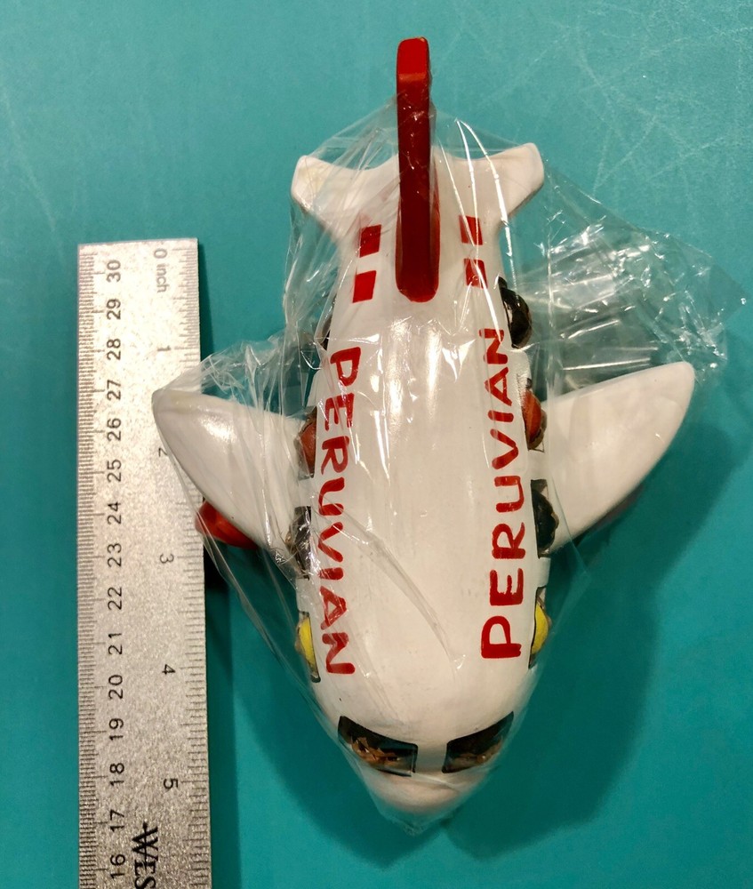 PERUVIAN AIRLINES HAND PAINTED CERAMIC PLANE