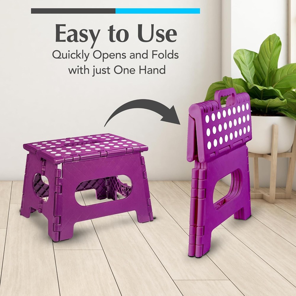 Folding Step Stool Lightweight Support Adults and Safe Enough for Kids